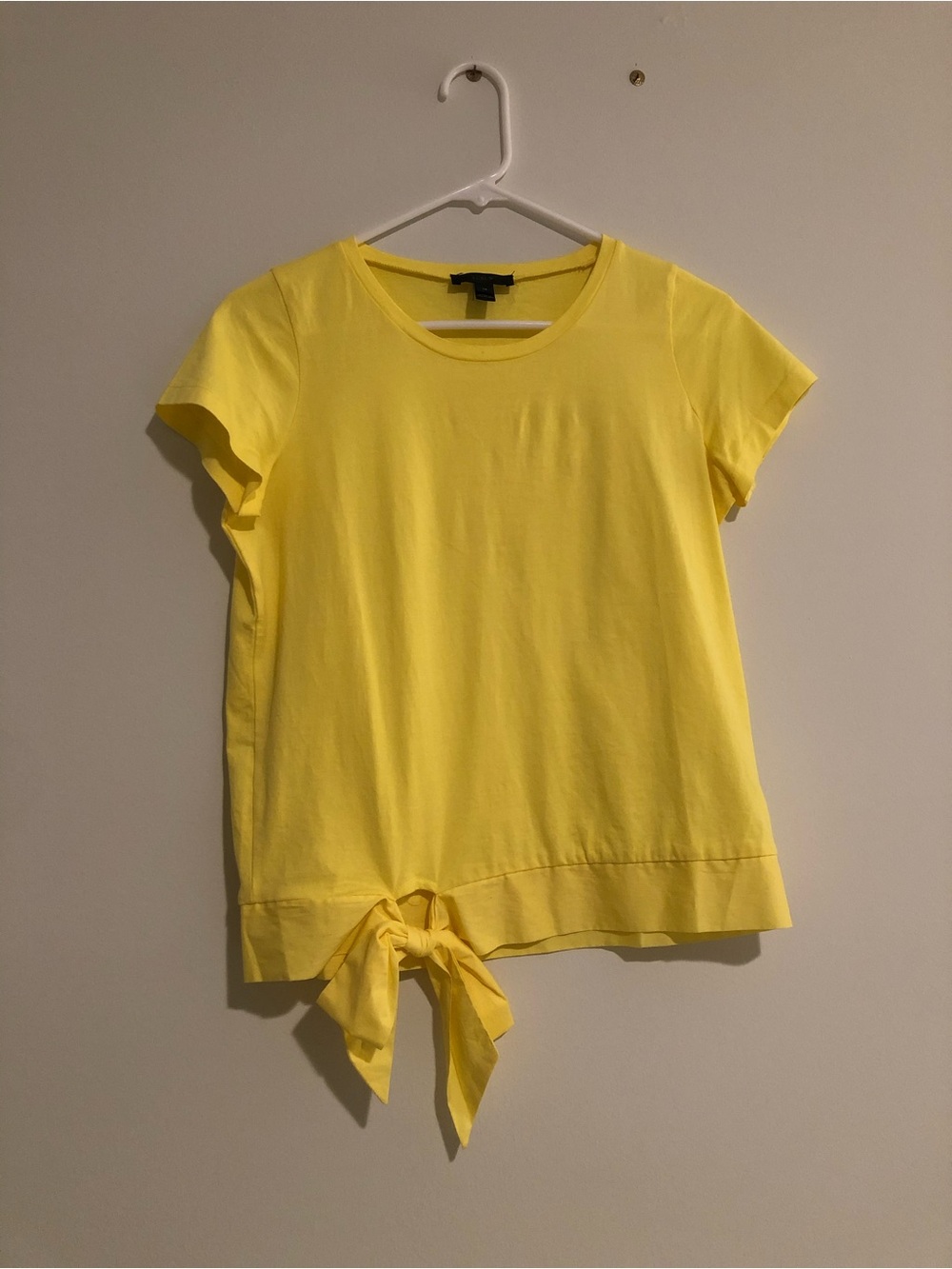 J. Crew Bright Yellow Tie-Hem Short Sleeve Tee